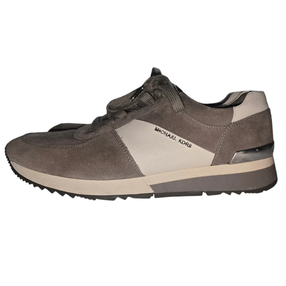 Women's Michael Kors Allie Trainer Sneakers Steel Gray Suede Size 10 - Picture 6 of 10